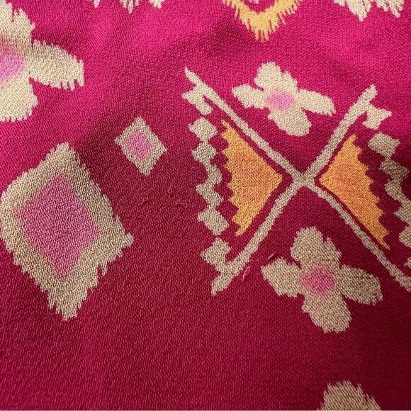 Tory Burch pink printed silk top with cinched sleeves 4 - Picture 6 of 6